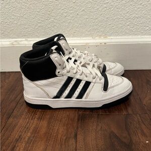 Adidas White and Black High-Top Sneakers Classic Design